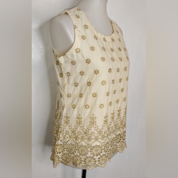 GOLD EMBROIDERED TOP - Picture 1 of 8